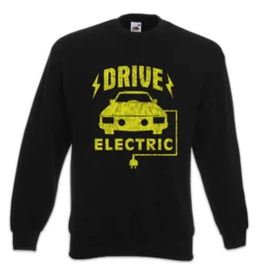 Drive Electric Sweatshirt Pullover BEV EV Vehicle Go Green Energy Fun Car Cars - Picture 1 of 1