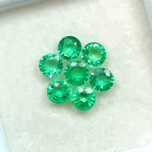 0,96 CT - Set Collana Tonda Smeraldo Zambia Naturale Buona Qualità - 7279 - Foto 1 di 2