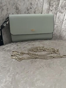 Dkny Sina Medium Flap Shoulder Crossbody Purse Baby Blue/Teal Mirror Chain Bag - Picture 1 of 5