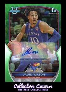 2023 Bowman University Chrome Autographs Green #67 Jalen Wilson #D 86/99 - Bild 1 von 2