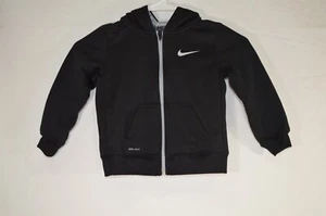 Nike Boys Dri-fit Zip-Up Hoodie Black 3T Black T43 - Picture 1 of 4