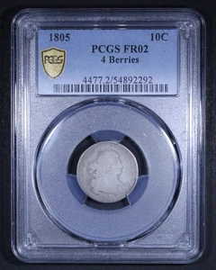 1805 Draped Bust Dime (4 Berries) - 10c PCGS FR02 - PCGS Gold Shield - Picture 1 of 5