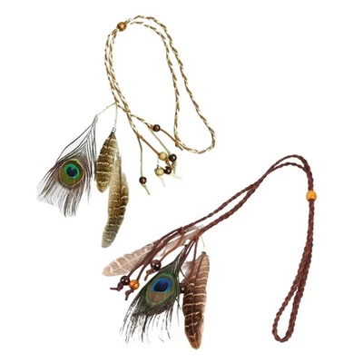 Native American Headdress Indian Feathers Headpiece Boho Feathers Headbands - Image 1 of 4