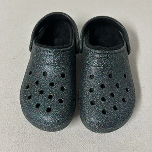 Crocs Classic Glitter Lined Clogs M6 / W8 Multicolor Black Lining Starry Skies - Bild 1 von 10