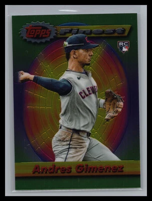 2021 Topps Finest #85 Andres Gimenez Flashback Rookie Card RC Cleveland Indians - Image 1 of 2