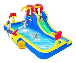 Inflatable Water Park with Blower, Bouncy Castle with Water Cannon and Double - Picture 1 of 8