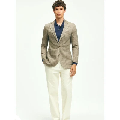 Brooks Brothers Classic Fit Cotton Wool Herringbone Sport Coat 40S - Image 1 of 4