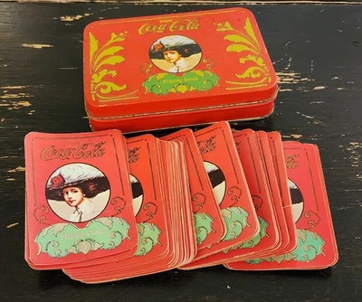 Vintage Coca Cola deck of playing cards and a collectible tin. Coke - Image 1 of 4