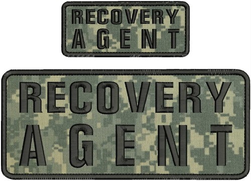R AGENT EMB PATCH 4X10 & 2X5 HOOK ON BACK BLACK ON ACU | eBay