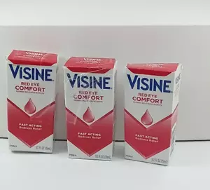 Visine Red Eye Comfort Redness Relief Eye Drops 0.5oz Lot of 3 - Picture 1 of 5