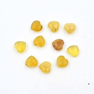 Yellow Opal Heart Shape Briolette For Making Crafts nd Jewelry Tools 10 mm 10 Pc - Picture 1 of 4