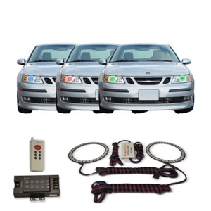 RGB Multi Color RF Headlight Halo kit for Saab 9-3 03-07 - Picture 1 of 6