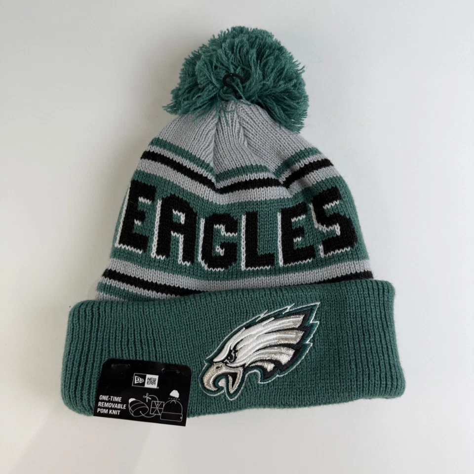 New Era Philadelphia Eagles 2024 Black/Midnight Pom Green Philly Birds Hurts - Image 1 of 2