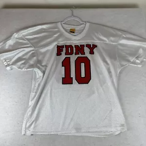 Vintage PROMARK FDNY Football Jersey sz L/XL WHITE 90s - Picture 1 of 13
