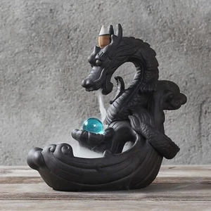 Dragon Waterfall Backflow Incense Burner with 48 Free Cones - Picture 1 of 3