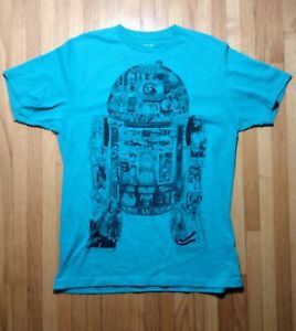 R2-D2 Teal T Shirt Medium Unisex Star Wars Scenes Decal