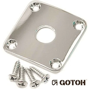NEW Gotoh JCB-4 Les Paul Jack Plate Square Curved for Les Paul Guitar - NICKEL - Picture 1 of 2