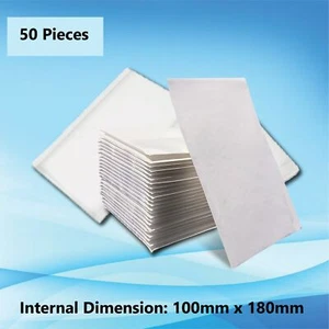 50pcs of 100x180mm Bubble Padded Bag Mailer White Plain Kraft Cushioned Envelope - Picture 1 of 10