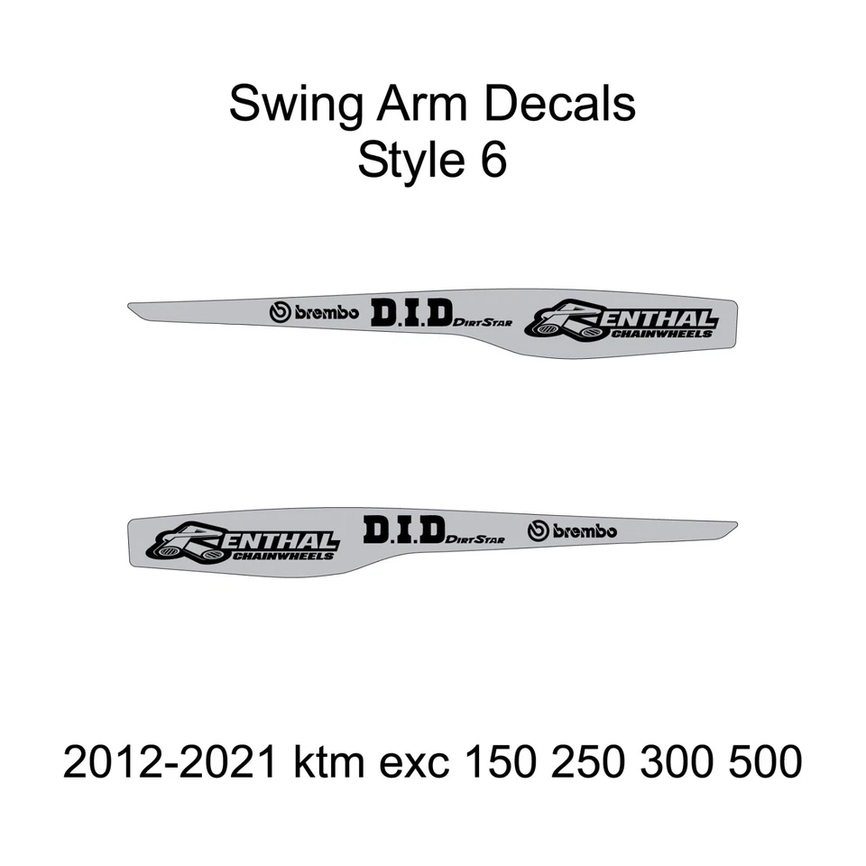 2012-2021 KTM EXC 150-500 Swing Arm Decals Style 6 Free Shipping!!! - Image 1 of 1
