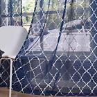 Navy Voile Curtains 72-Inch Drop - Semi Transparent Eyelet Sheer Curtains