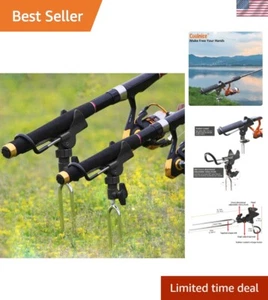 Cooltto 2-Pack Adjustable Bank Fishing Rod Holders - Durable & Portable - Picture 1 of 8