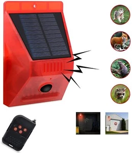 TOP Solar Alarm Lamp 110db Warning Sound 129dB Loud Siren Strobe Light 4 Modes - Picture 1 of 14