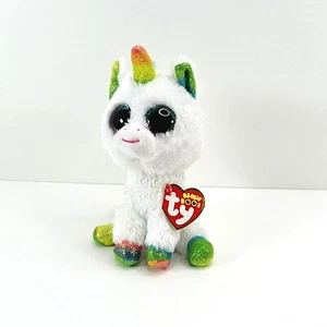 Peluche Ty Beanie Boos 6" Pixy Blanco Unicornio Brillo Ojos Arco Iris Peluche - Imagen 1 de 6