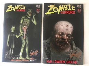 ZOMBIE TERRORS comic lot #1 NM/M Signed By Artist Frank Forte With COA Horror - Picture 1 of 11