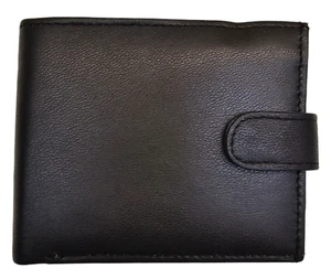 Cartera de cuero negra unisex con soporte para tarjetas de crédito con protección RFID - Imagen 1 de 15