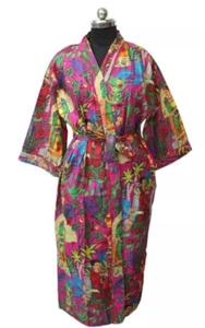 NEW Farida Kahlo Cotton Printed Kimono Robe, Pink, One Size Fits Most - Picture 1 of 3