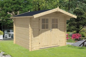 Tuindeco Gartenhaus Gitte 260 x 260 cm Wandstärke 28 mm Blockhaus unbehandelt - Bild 1 von 7