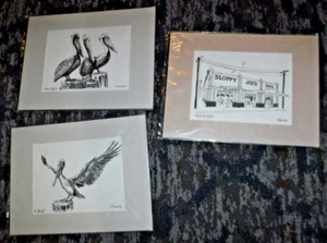 KENNEDY STUDIOS KEY WEST FLORIDA - 3 PRINTS PELICANS & SLOPPY JOE'S BAR - Picture 1 of 6
