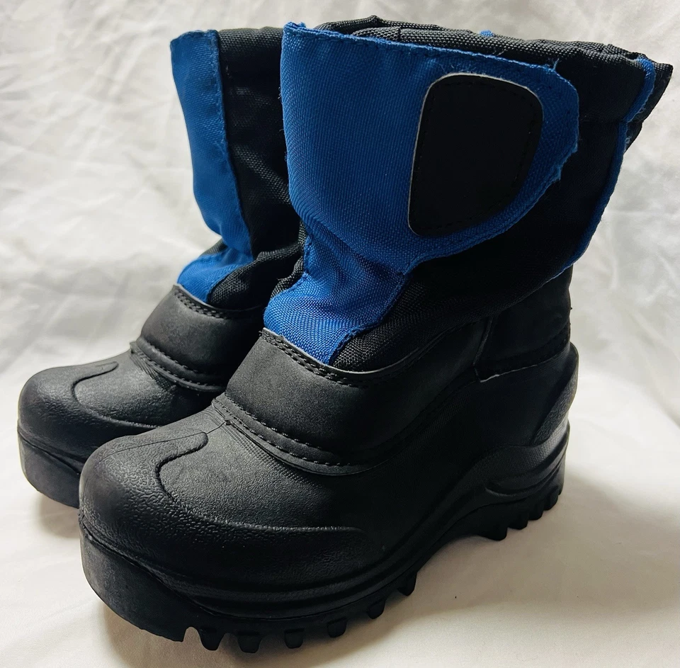 Itasca детский зимний снег ботинки размер 9 | черный синий | водонепроницаемый | теплый с подкладкой - Изображение 1 из 4
