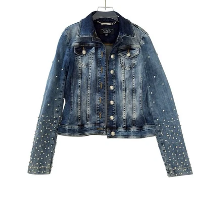 Chaqueta de mezclilla con tachuelas Philipp Plein “azul California” M pieza de diseñador de lujo Foto 1 de 4