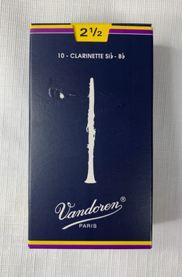 Традиционные тростники для кларнета Bb Vandoren упаковка 10 шт. #2,5 прочность 2 1/2 - Изображение 1 из 4