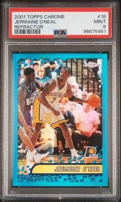 2001 Topps Chrome Jermaine O'Neal #18 Refractor PSA 9 - Image 1 of 2