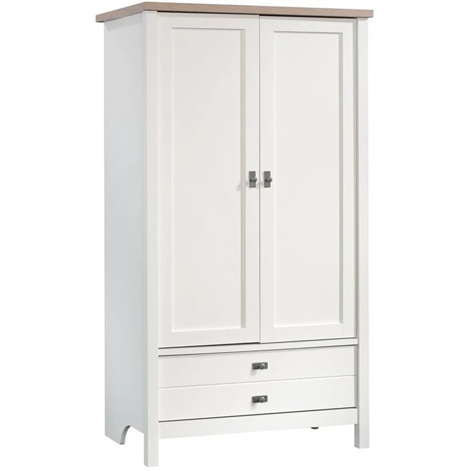 Armario de madera de ingeniería de carretera Sauder Cottage en blanco suave y roble dintel Foto 1 de 4