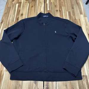Polo Ralph Lauren Jackets Mens 2XL Blue Double Knit Track Full Zip Pony Preppy - Picture 1 of 6