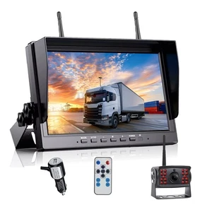 Wireless 10.1" DVR Monitor 4-Ch + 1080P Backup Rearview Camera Truck RV - Picture 1 of 16