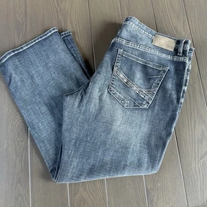 Pantalones de mezclilla elásticos premium BKE Hebilla Tyler rectos para hombre 38x30 lavado medio azul - Imagen 1 de 14