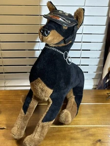 Dakin Pillow Pet Doberman Pinscher Harley Davidson Hat Collar 1979 Rare - Picture 1 of 10
