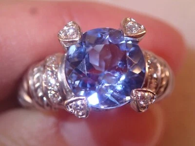 Designer Judith Ripka 18k White Gold 3.44TCW blue quartz diamond cocktail ring  - Изображение 1 из 4