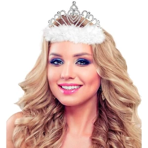 Tiara with White Marabou - Picture 1 of 2