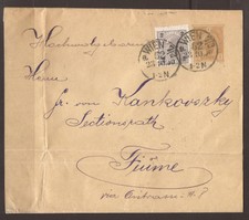 AUSTRIA / CROATIA. 1900. UPRATED WRAPPER TO FIUME WITH ARRIVAL ON REVERSE.