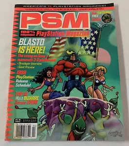 Abril 1998 PSM PlayStation Magazine #8 ~daño por agua en la columna vertebral, tiene pegatina Gex - Imagen 1 de 3