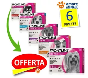 Frontline TRI-ACT 6 pipette per cani 2-5 / 5-10 / 10-20 / 20-40 / 40-60 kg NEW - Foto 1 di 7