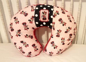 Boppy Pillow Cover Made With Minnie Mouse And Red Bubble Dot Fleece - Picture 1 of 3