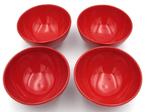 VTG Waechtersbach Set of 4 Footed Cereal Soup Bowl Germany Cherry Red 5.75" READ - Picture 1 of 6