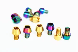 4 PCS M6x8/10mm GR5 Titanium Taper Cone Allen Head Bolt For Bicycle V Brake - Picture 1 of 5
