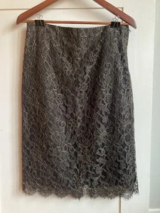 Falda lápiz Banana Republic dorada marrón de encaje forrada para mujer talla 4 - Imagen 1 de 5